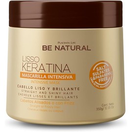 PLACENTA LIFE BE NATURAL LISSO KERATINA Mask with Hydrolyzed Keratin for a Straight and Shiny Hair- No More frizz- Have a perfect Smooth - (350 ml/11.83 fl.oz)
