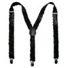 CTM® Women's Elastic Sequins Clip-End Suspenders, Black