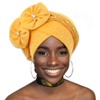 IYOU Crystal Turbans for Women Flower Rhinestone Beanie Hat Twisted