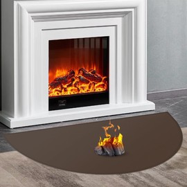 Hearth Rugs for Fireplaces Fire Resistant, 42 x 24 inch Fireproof Fireplace Mat Hearth Rug, Hearth Pads for Wood Stove Fireplace Indoor Outdoor, Protect Floors Carpets from Sparks Embers-Brown, 1mm