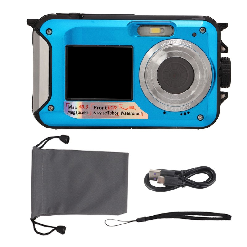 Full HD 2.7K 48MP 10ft Waterproof Underwater Digital Camera 16X
