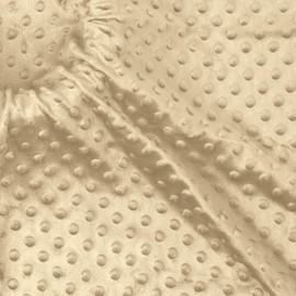 Homiest Minky Dot Fabric, 100% Polyester, Soft Plush, Polka Dots, Beige, 1 Yard x 60 Inch, Fabric for Blanket, Pillow Covers, Clothing Making