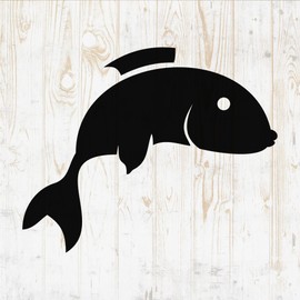 Fish Wall Decals Silhouette - Fish Wall Stickers - Fish Sea Nautical River Ocean Fisherman - Fish Room Decor for Bedroom Kitchen Laptop Water Bottle Car Window Decals DWSV5321