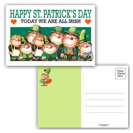 Everyone Is Irish - St Patricks Day Postcards - 4 x 6 Postcards - 40 St Patricks Day Designs (All Irish)