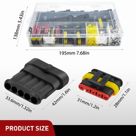 Nilight Nilight 220PCS 5 Pin Electrical Connector ?Plug Male Female Terminal Wire Connectors Waterproof 5 Way Automotive Connect Set for Car Truck Motorcycle Marine Boat 10 Sets