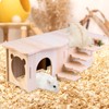 Vegena Hamster Corner House - Wooden Hamster House with Stairs,