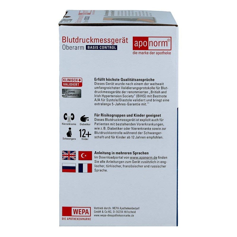 Aponorm Blood Pressure Monitor Base Control Upper Arm