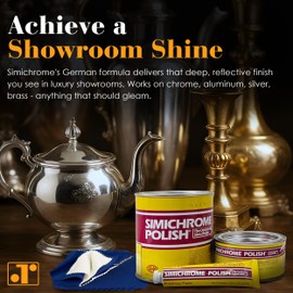 Rosenthal Collection – Simichrome Metal Polish Compound 250g with Cloth – Restore Shine on Chrome, Aluminum, Stainless Steel & More