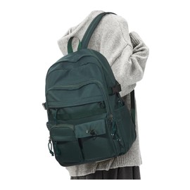 Aesthetic School Backpack for Women Men College Backpack With Lots Of Pockets Waterproof Travel Casual Daypack Cute Bookbag For Teens Girls Boys High School Bag(Green)