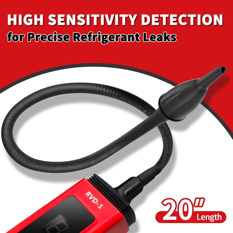 ROGVOC HVAC Refrigerant Leak Detector, Heated Diode Sensor, Battery Powered