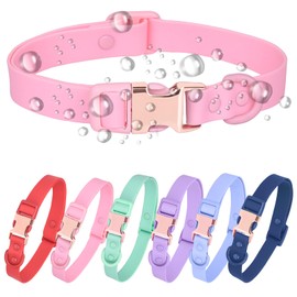 Waterproof Dog Collar with Safety Metal Buckle, Durable and Easy to Clean Soft Rubber Dog Collar, Adjustable Pet Collars for Small Medium Large Dogs