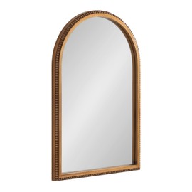 Kate and Laurel Chaston Vintage Beaded Arch Wall Mirror, 20 x 30, Gold, Traditional Ribbed Vintage Bathroom Mirror for Over Sink for Use as Living Room Wall Decor