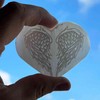 NKlaus Selenite Heart with Angel Wings 7 x 5 cm