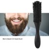 Men Beard Brush Long Handle Hair Cleaning Curved Wooden Mustache