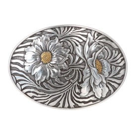 Beltiscool Oval Sunflower Engraving Belt Buckle
