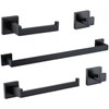 Bathroom Hardware set 5 Piece,NSCMQSL Bathroom Accessories Wall Mounted Black