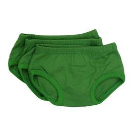 Tiny Undies ROOMIER Small Cotton Underwear, Unisex, for Babies and Toddlers, Elimination Communication or Potty Training - 3-pack (4T, Fig Green)