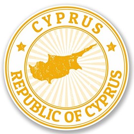 2 x Cyprus Vinyl Sticker Decal Bike Laptop Travel Luggage Map Flag #4655 (10cm x 10cm)