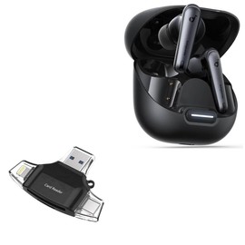 BoxWave Smart Gadget Compatible with Soundcore Liberty 4 NC - AllReader SD Card Reader, microSD Card Reader SD Compact USB - Jet Black