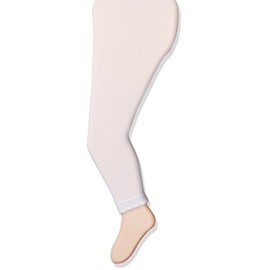 Jefferies Socks Girls' Little Cotton Footless Tights with Scalloped Edge, White, 6-8 Years