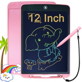 LCD Writing Tablet for Kids, 12 Inch Drawing Tablet Erasable Doodle Board Electronic Toys for Toddlers, Educational Learning Gifts for 3 4 5 6 7 8 Years Old Boys Girls, Pink