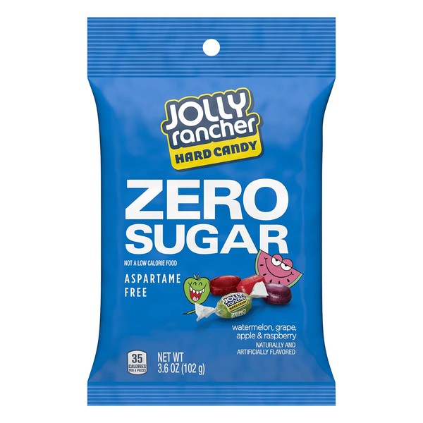 JOLLY RANCHER Zero Sugar Assorted Fruit Flavored Sugar Free Candy, 3.6 Ounce (Pack of 12)