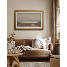 VIYYIEA Gold Framed Large Wall Art Canvas Print Home Decor Classical Coastal Scenery Bathroom Pictures Wall Decorations Seaside Landscape Farmhouse Room Decor Kitchen Office Art Wall Decor 24x36in