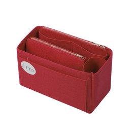 ETTP Luxury Designer Handbag Organizer, Felt Bag Organizer Insert, Purse Organizer For LV Speedy, Neverfull, Tote, Handbag, Shaper 5 Sizes, Red, Large