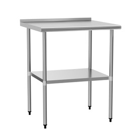 HOCCOT HOCCOT Stainless Steel Table for Prep & Work 30" X 30" inches with Adjustable Undershelf and Backsplash, Commercial Workstations, Utility Table in Kitchen Garage Outdoor BBQ