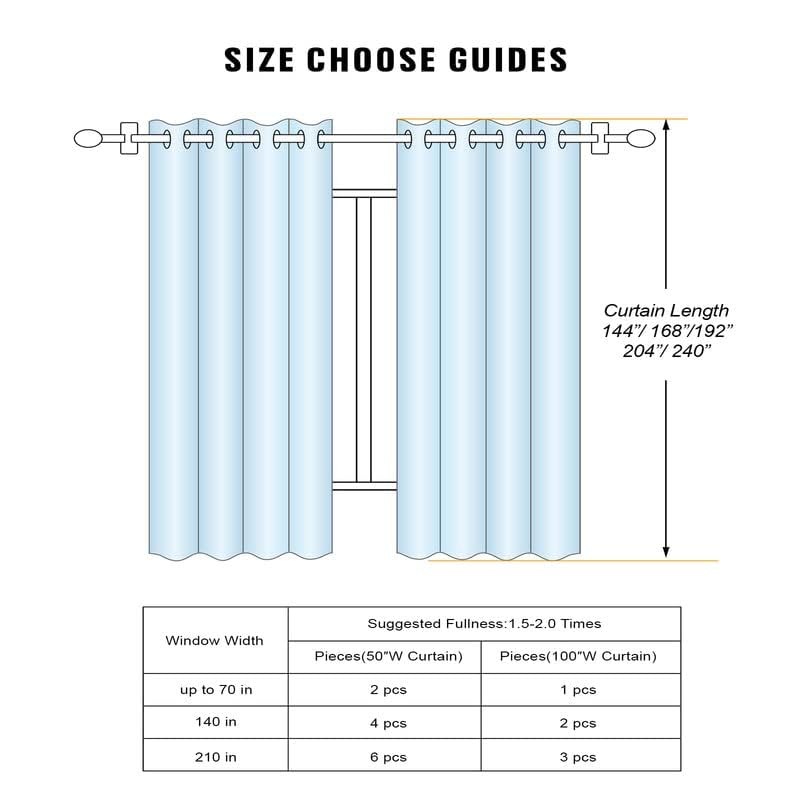 Grichril Extra Long Blackout Curtains - 2 Story High Living