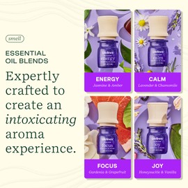 Lifelines Essential Oil Blends, 4-Pack - Blended Essential Oils with Precision Pump for Aromatherapy Diffusers - Long-Lasting Scented Fragrance - in Bloom (Joy, Calm, Focus & Energy)