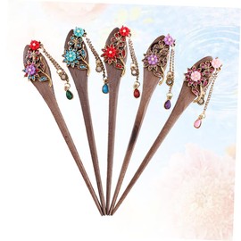 FOMIYES Elegant Women's Hairpin Pcs Vintage Wooden Hair Sticks Updo Hairpin Stylish Pendant for Fashionable Look Random