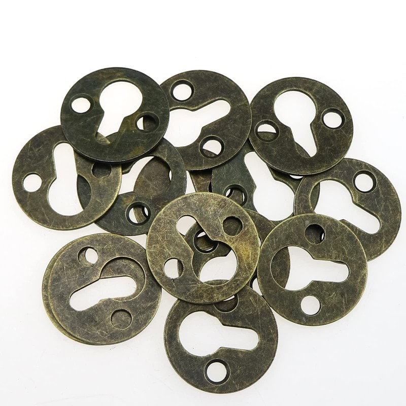 Luckycivia 60Pcs Metal Round Type Keyhole Shelf Brackets Hangers, Picture