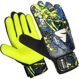 Shaz Soccer Goalkeeper Gloves for Kids Boys Children Youth,Funky Football Goalie Gloves Anti Slip 4mm Latex Palm with Strong Grip & Double Wrist Protection (Size 3 Suitable for 5-6 Years)