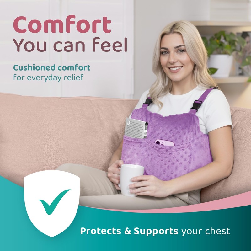 Zomaple Mastectomy Pillow with Strap, Seat Belt Cover & Shower