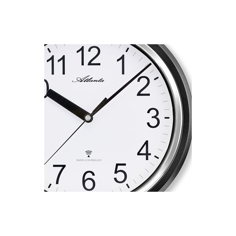 Atlanta Radio Wall Clock Modern Round 28 cm Large Arabic