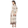 Straight Printed Rayon Kurta Suit Set (Beige, M)