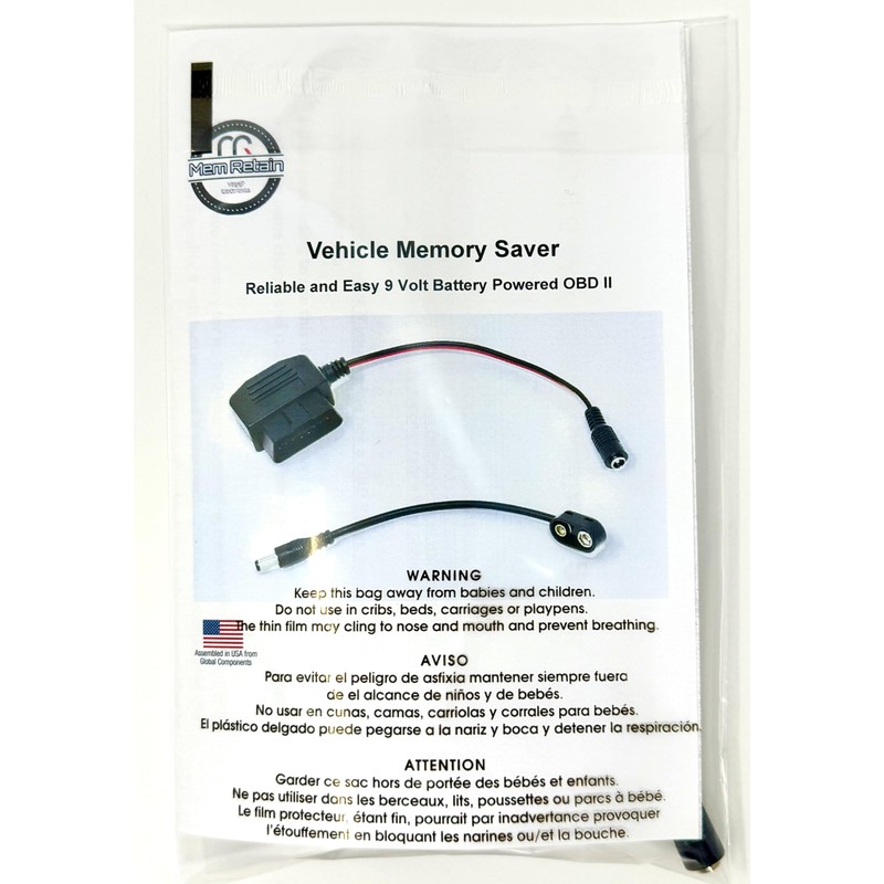 Original Mem Retain Brand 9 Volt Battery Powered OBD ll