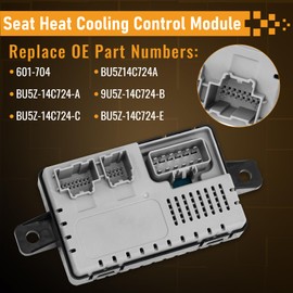 BU5Z14C724A BU5Z-14C724-A Heated Seat Control Module for Ford F150 F250 F350 F450 F550 SuperDuty Edge Explorer Flex Fusion Taurus for Lincoln MKS MKT MKZ Heat Cool Seat Module w/Pigtail Kit 601-704