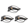 VisionGlobal 3 Pair Reading Glasses Foldable Readers with Blue Light
