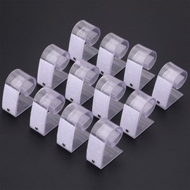 WedDecor Tablecloth Clips Plastic Table Skirt Holders With Hook And Loop Fastening Table Cloth Clips For Events Parties Banquets For Securing Covers & Skirts, 4.5cm x 2.5cm x 4.5cm, White, 12pcs