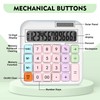 HUTUDD Mechanical Switch Calculator, Desktop Calculator, White Calculators Big Buttons,
