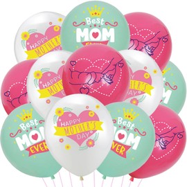 HADCKJA Mother's Day Balloons Mother's Day Party Decorations Happy Mother's Day Latex Balloons Best MoM for Mother's Day Themed Party Mother's Day Decorations Arch Decor Supplies 12Pcs