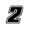 4R Quattroerre.it 13372 Racing Number 2 Moto GP, Black, 10