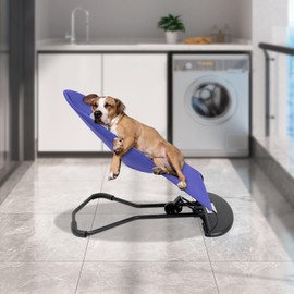 WUSILILU Pet Rocking Chair, Portable Foldable Pet Rocker Bed, Height Adjustable Pet Rocker Bed Dog Rocking Chair for Pets Weighing Less Than 28 Lbs (Purple)