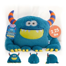 BeastieBuds Monsters Stuffed Animal Huggable Plush Soft Toy - Sensory Weighted Stuffed Animals for Sleep - Calming Weighted Plush Animals for Anxiety Relief - 2.25lb Blue Monster for Kids & Adults