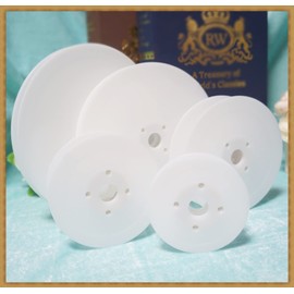 moonfarm Craft Spool Reel Set - Choose from 24 Sizes - Empty Bobbins - Plastic Ribbon (Diameter 6 cm / Width 2.7 cm, Set of 10)