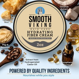 Fibra para el Peinado del Cabello para Hombres - El Mejor Producto Moldeable con Fijación Media y Brillo Mínimo - Para Peinados Modernos - Espesa, Texturiza y Aumenta el Volumen en el Cabello Debilitado - 2 OZ - de Smooth Viking por Smooth Viking.