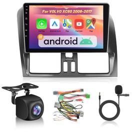 2+64G for Volvo XC60 2008-2017 Android Car Stereo with Wireless Carplay and Android Auto - 9 Inch HD Touchscreen Radio with EQ DSP, GPS, WiFi, FM/RDS + AHD Rear View Camera