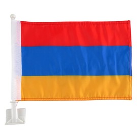 2 Pack Armenia Armenians Car Flags,Outdoor with and Car Flag Pole Car Logo Window Clip Can be Clipped to Most Windows,14 inch Flag Pole and 16 x 10 inch Double Sided Flag,Suitable for Most Car.